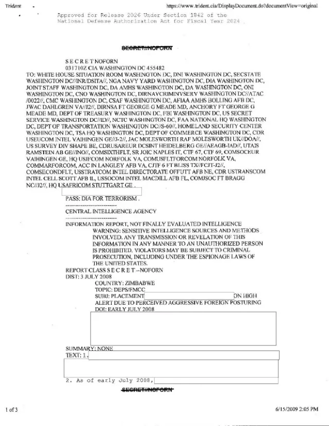 CIA Information Report