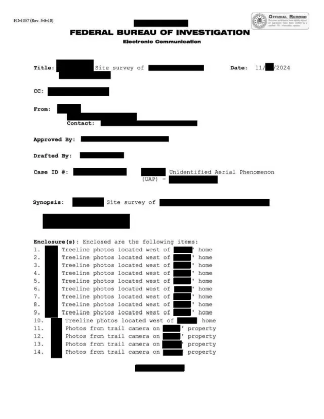 FBI Electronic Communication (FD-1057)