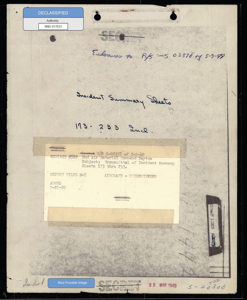 USAF Project Blue Book files