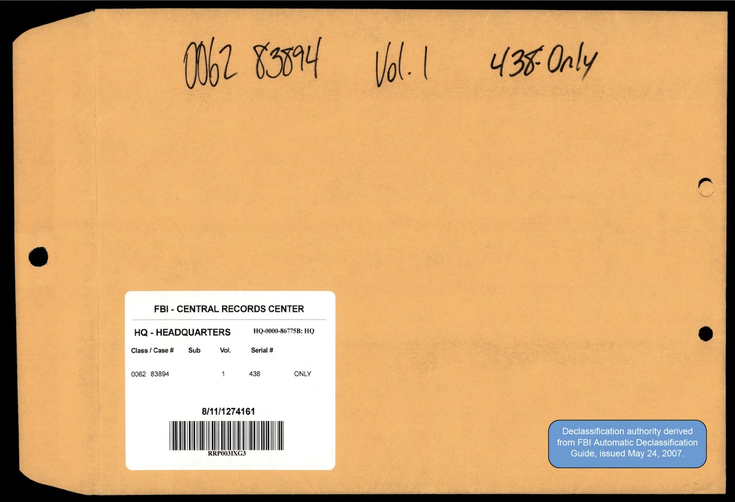 FBI Case File 0062-83894