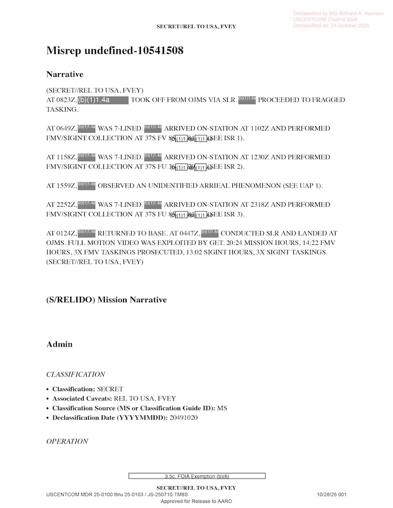 USCENTCOM Mission Report
