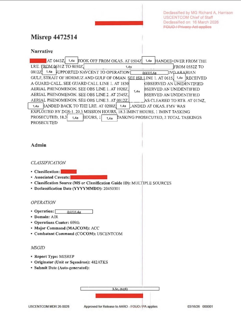 USCENTCOM MDR 26-0028