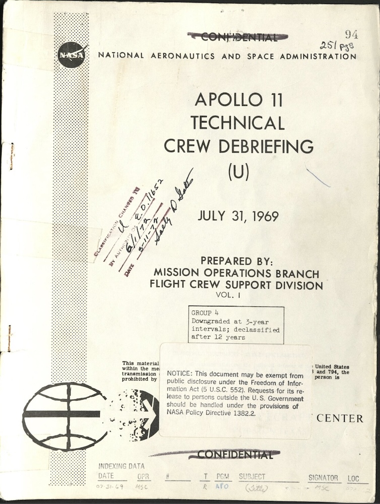 NASA Apollo 11 Technical Crew Debriefing