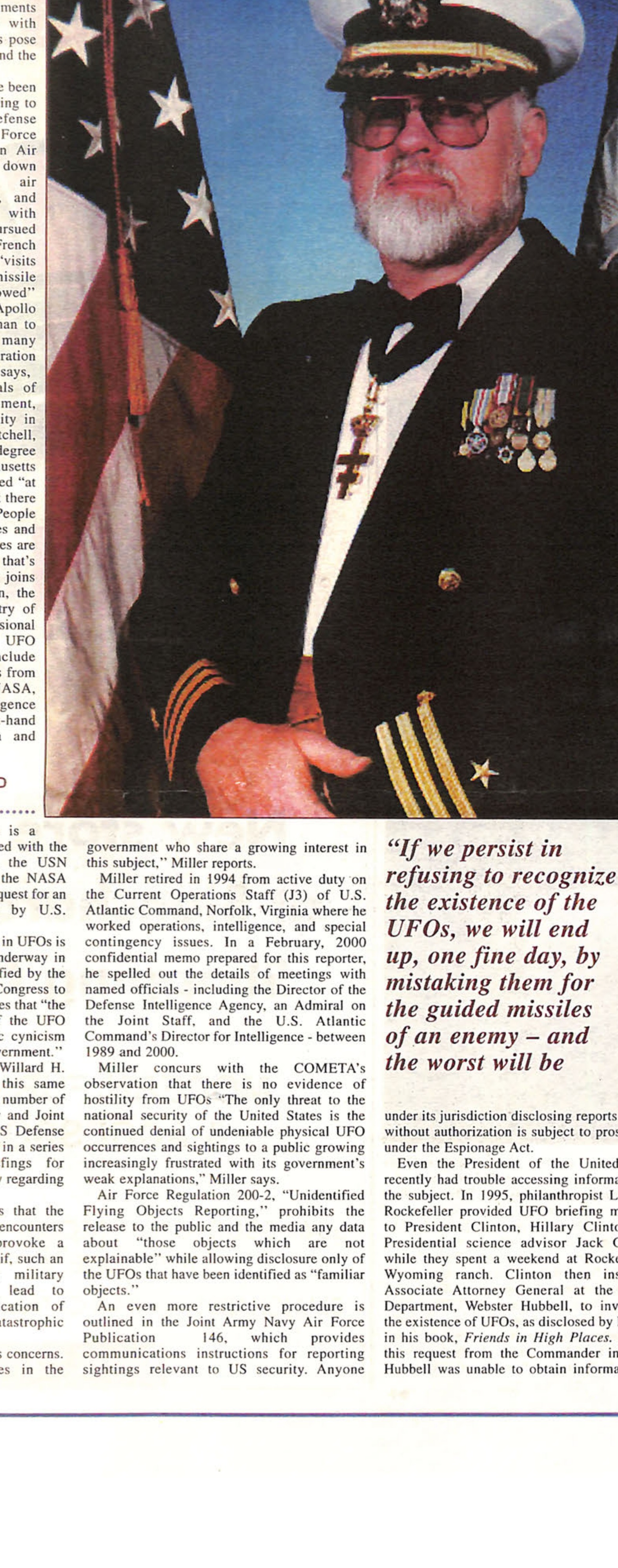 US Naval Reserve Commander Willard H. Miller in military dress uniform with medals