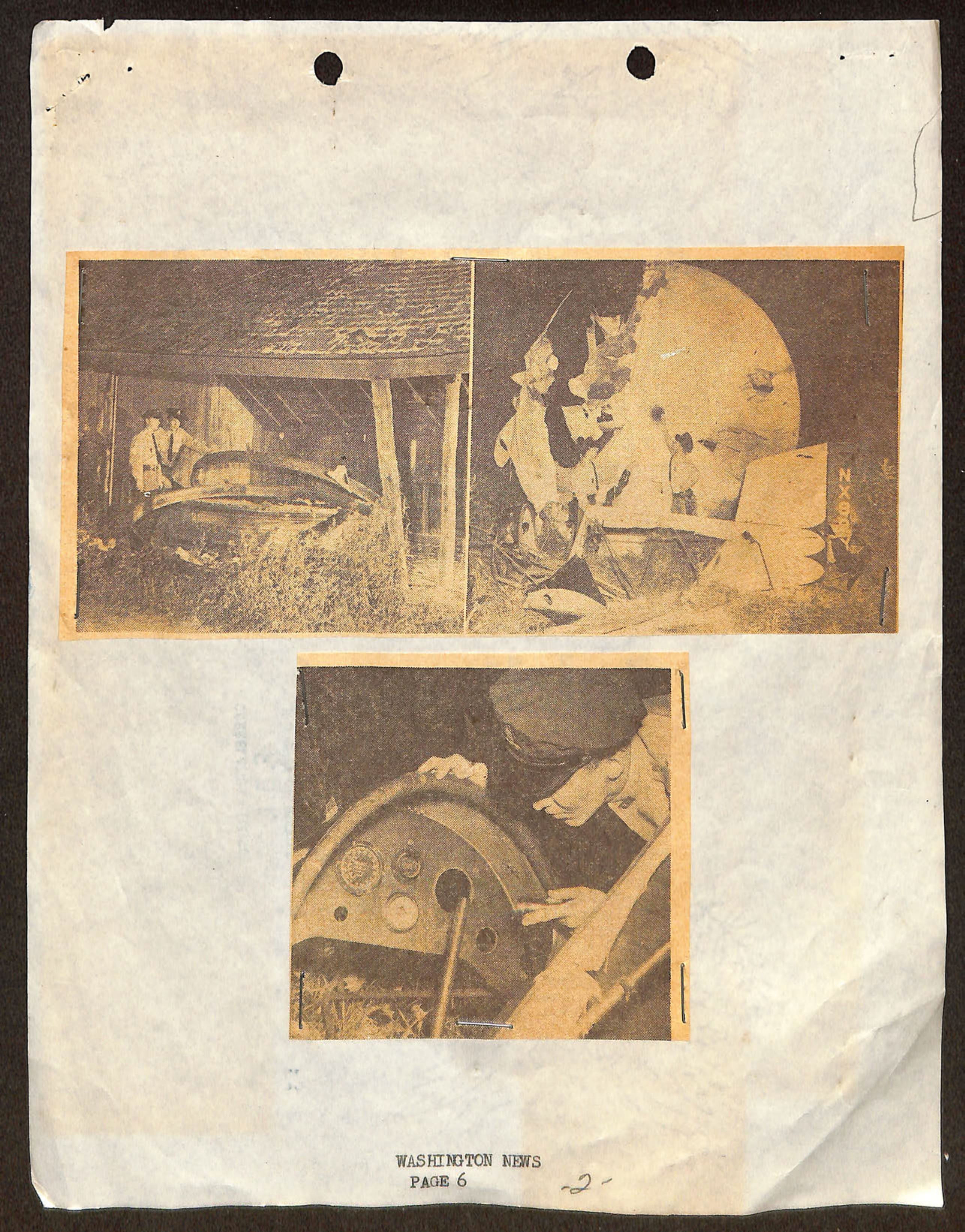 Three photographs of Jonathan E. Caldwell's experimental aircraft found in a barn near Glen Burnie, Md.