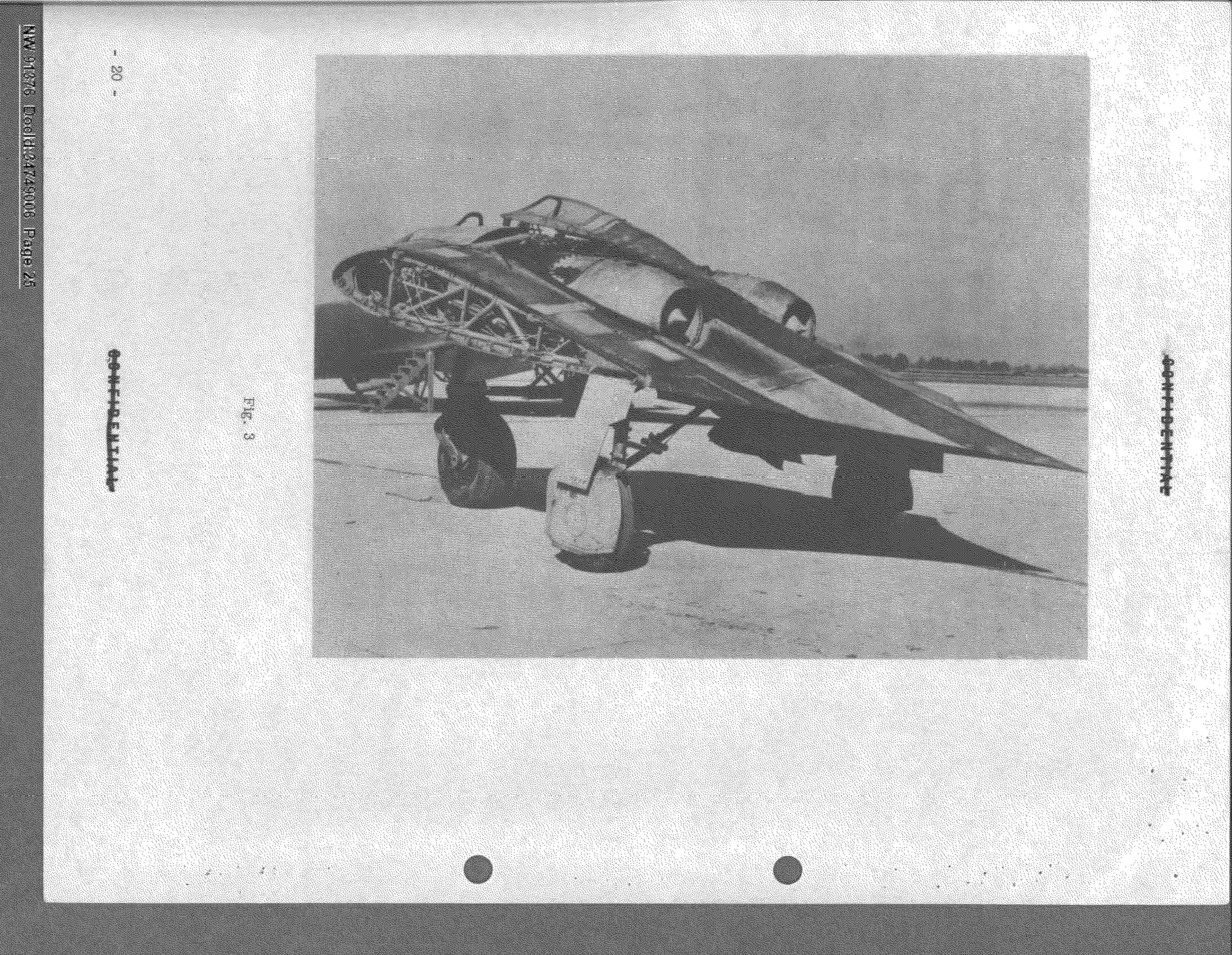 Photograph of a Horten flying wing aircraft on a runway.