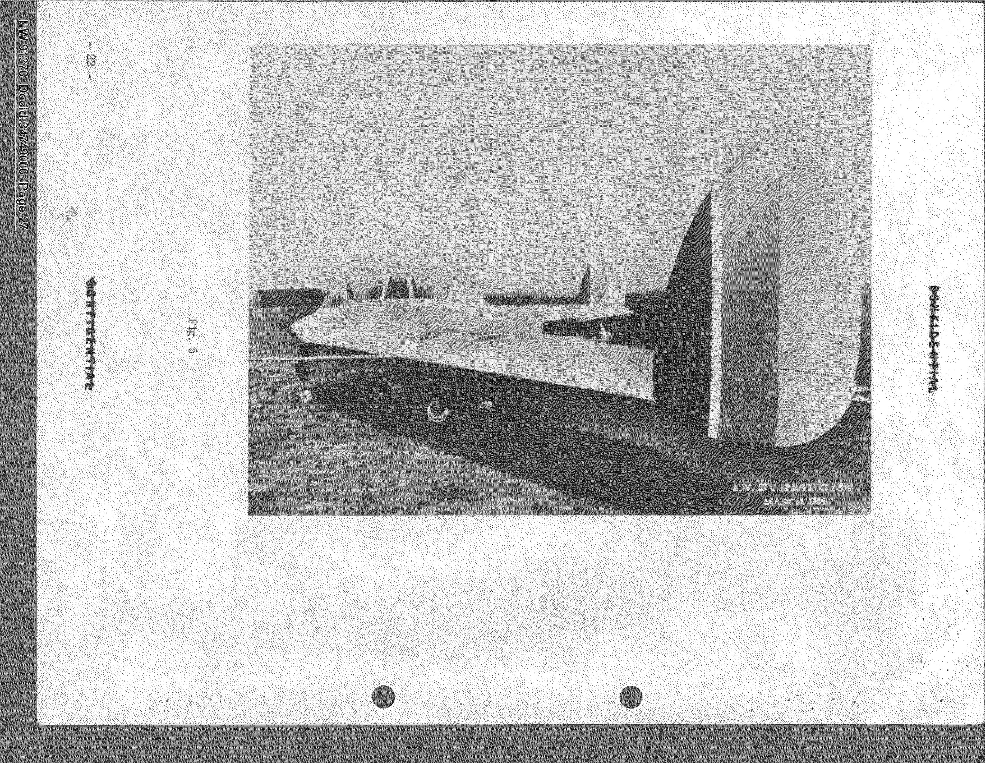 Photograph of the A.W. 52G Prototype aircraft on a runway.