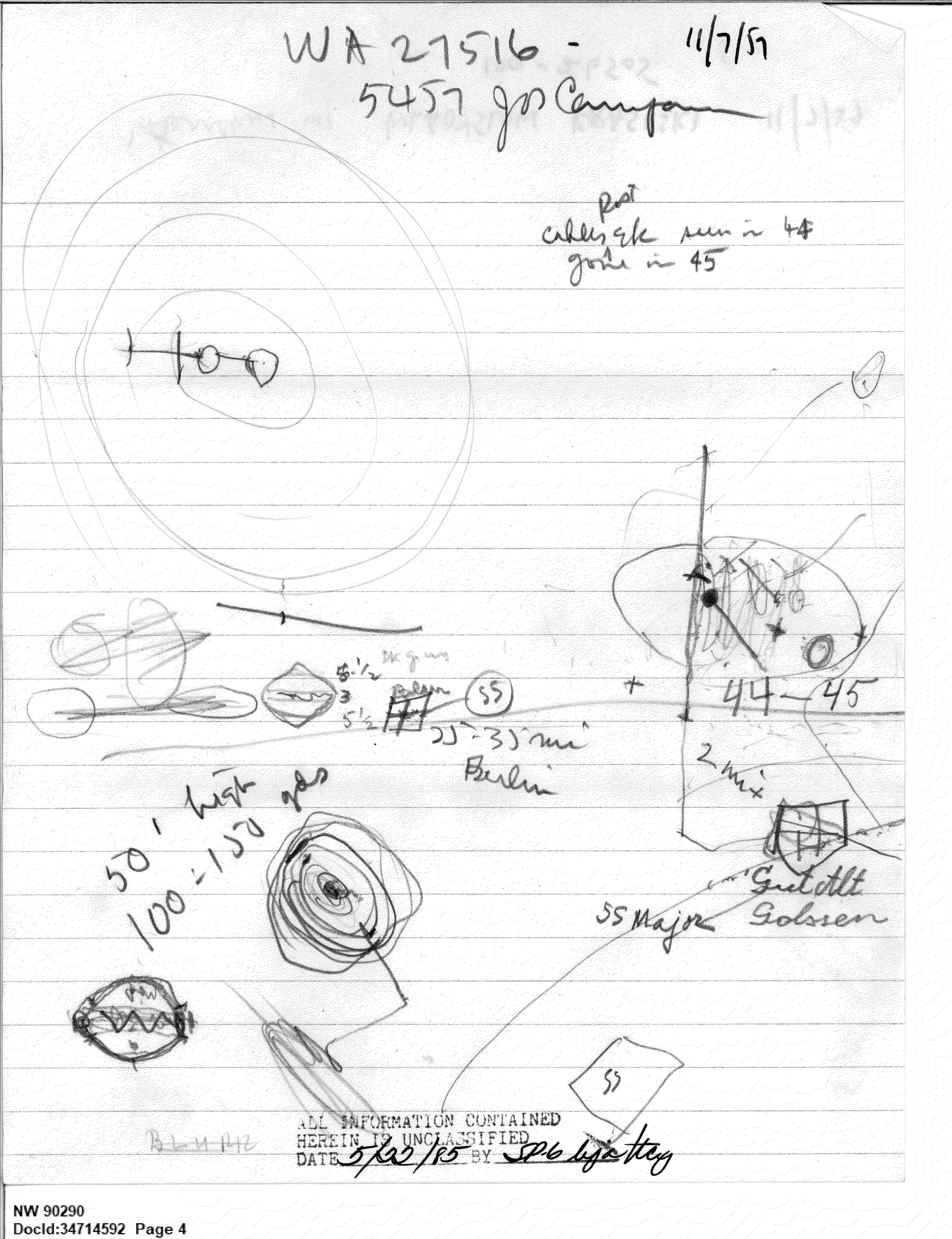 Handwritten sketches of circular objects, diagrams, and related notes.