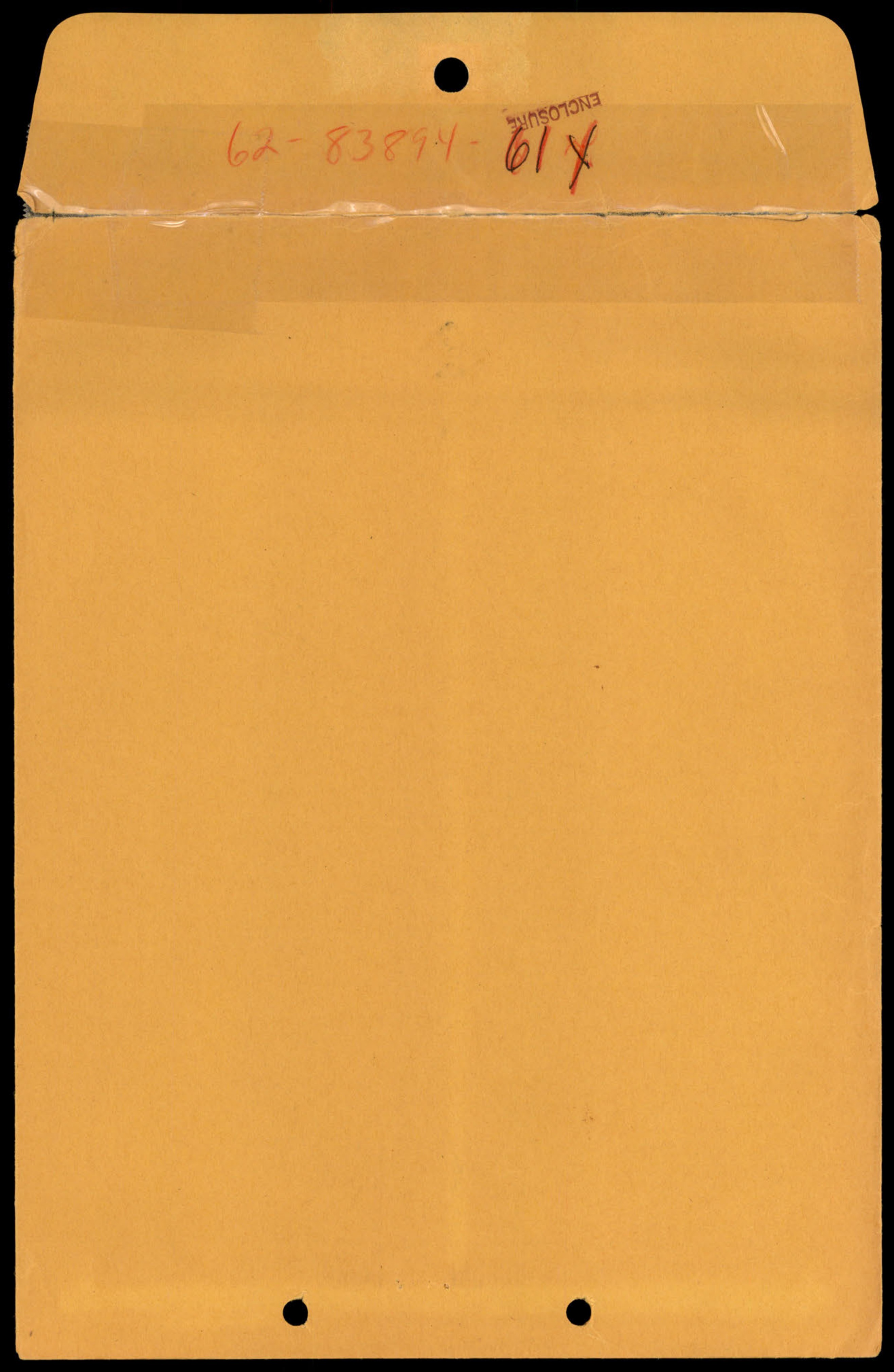 Photograph of a manila envelope with a handwritten file number.