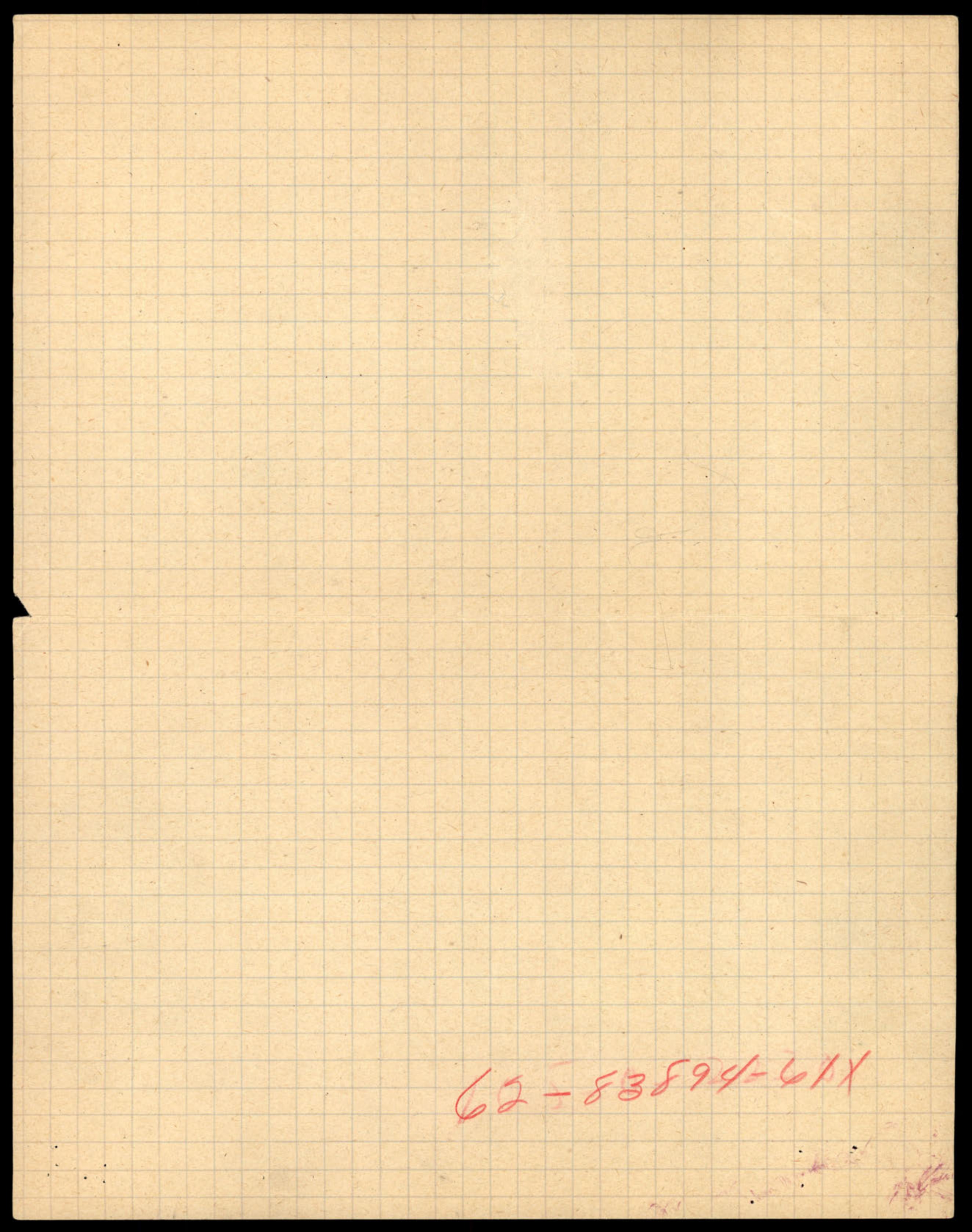 Verso of previous page, showing grid paper with a handwritten file number.